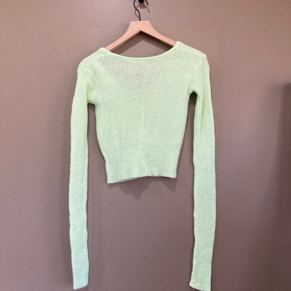 Light Green Ribbed Cardigan - Picture 6 of 8